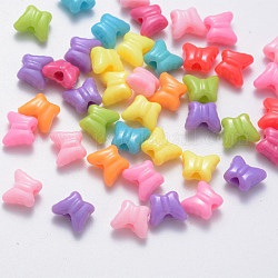 Opaque Acrylic Beads, Butterfly, Mixed Color, 10x11.5x6.5mm, Hole: 3mm, about 1400pcs/500g