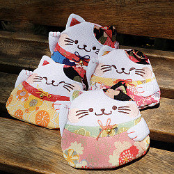 Кошельки Lucky Cat из полиэстера, Женская сумочка на молнии манэки-нэко в японском стиле, случайный цвет, 13x12x2 см
