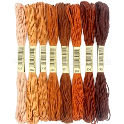 8 かせ 8 色 6 層ポリエステル刺繍糸  クロスステッチの糸  タッセル刺繡  グラデーションカラー  ペルー  2mm  約8.20ヤード（7.5m）/かせ