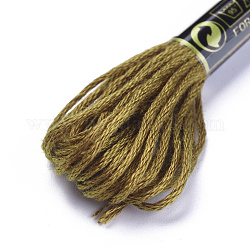 Нити из поликоттона (полиэстер, хлопок), вышивка нитью, оливковый, 0.5 мм, Около 8 м / пачка