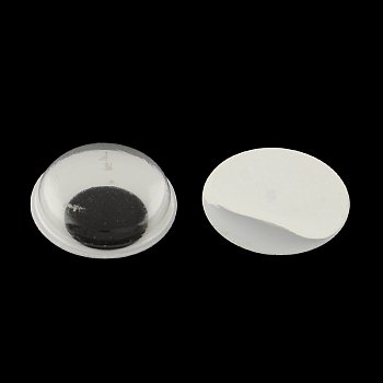 En blanco y negro de plástico meneo ojos saltones botones y accesorios de diy artesanías de álbum de recortes de juguete con parche de la etiqueta en la parte posterior, negro, 15x4mm