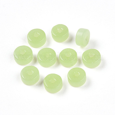 Imitation de perles de verre de jade&nbsp;GLAA-N007-6x3mm-B01-1