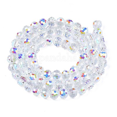 Galvanisieren transparente Glasperlen Stränge&nbsp;EGLA-N002-15-B03-1