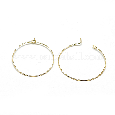 30mm 24k Shiny Gold Plated Earring Hoops Hoop Ear Wire Hoop Earrings Large Hoop Earrings Circle Gold Plated Earrings Earring Settings