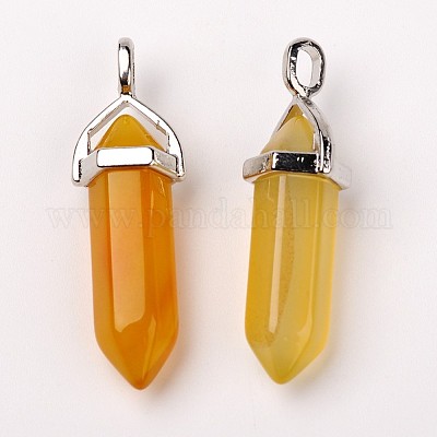 Wholesale Natural Agate Double Terminated Pointed Pendants - Pandahall.com