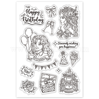 Klarsichtstempel aus PVC-Kunststoff&nbsp;DIY-WH0448-0721-1