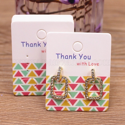 Wholesale Rectangle Paper Earring Display Card with Hanging Hole
