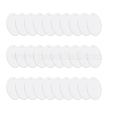 Hobbiesay 60 pièces acrylique porte-clés ébauches cercles clair en