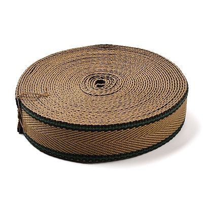 10 Yard gestreiftes Polyesterband&nbsp;SRIB-WH0011-068C-1