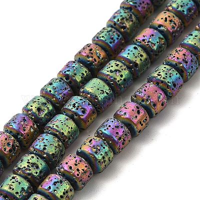 Wholesale Electroplated Natural Lava Rock Beads Strands