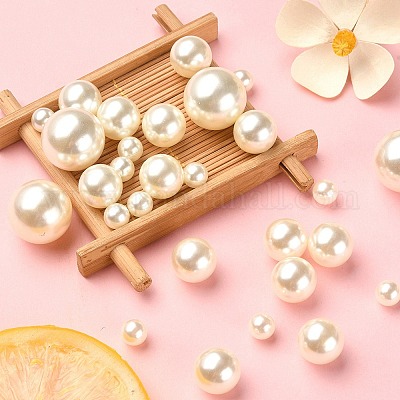 100pcs 8mm No Hole Imitation Pearl Beads ABS Round Acrylic Beads