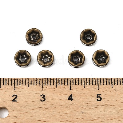 Messing Strass Zwischen perlen&nbsp;X-RB-A014-Z6mm-01AB-NF-1