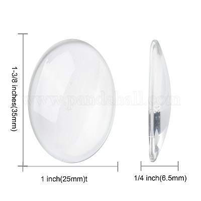 Transparent oval Glas Cabochons&nbsp;LS-GGLA-R022-35x25-1