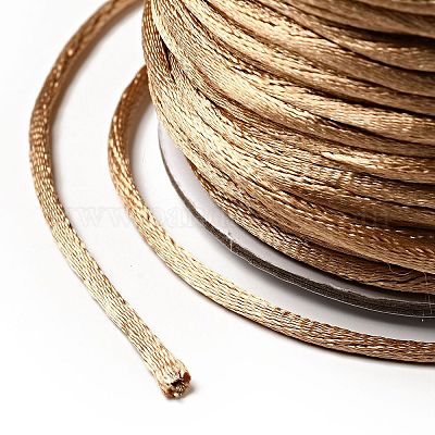 Nylon Rattail Satin Cord, Beading String, for Chinese Knotting, Jewelry  Making, Pale Goldenrod, 2mm, about 50yards/roll(150 feet/roll)