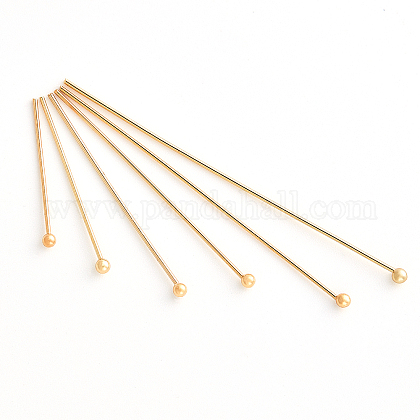 BENECREAT 220PCS 18K Real Gold Plated Ball Head Pins 20/24/30/35/45/50mm Wire Headpins for Earring Bracelet Jewelry Making KK-BC0005-20G-1