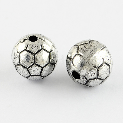 サッカー サッカーボールアンティークアクリルビーズ スポーツビーズ アンティークシルバー 14mm 穴 3mm 約358個 500gの通販 Jp Pandahall Com