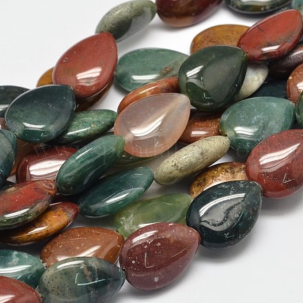 Natural Indian Agate Drop Bead Strands G-M257-18x13mm-06-1