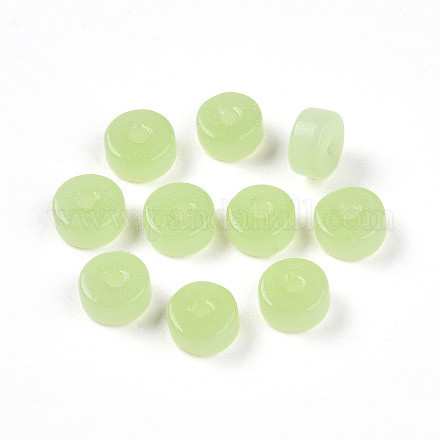 Imitation de perles de verre de jade&nbsp;GLAA-N007-6x3mm-B01-1