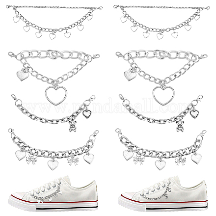 WADORN 8 Pieces Shoe Charms Chain DIY-WR0002-28-1