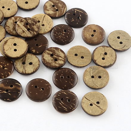 2 -hole boutons de noix de coco plats et ronds BUTT-R035-004-1
