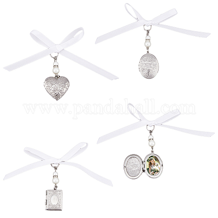 3Pcs 3 Style 316 Stainless Steel Locket Pendant Decorations HJEW-AB00211-1