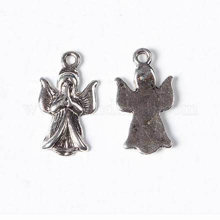 Argent antique de style tibétain prier pendentifs ange X-TIBEP-GC015-AS-RS-1