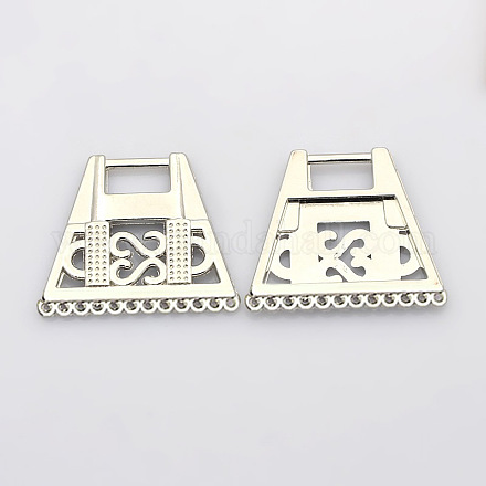 Filigree Trapezoid Plating Zinc Alloy Chandelier Components PALLOY-N0099-11P-1