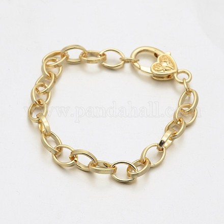 Brass Cable Chain Bracelets BJEW-J148-G-1