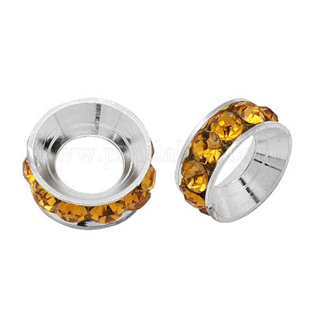 Brass Rhinestone Spacer Beads RB-A020-9mm-17S-1