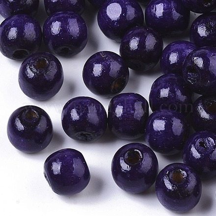 Dyed Natural Wood Beads WOOD-Q006-10mm-13-LF-1