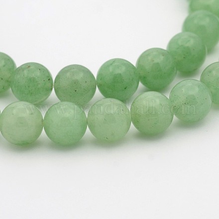 Aventurina verde natural hebras de perlas redondo G-P070-37-4mm-1