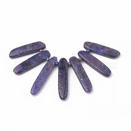 Lepidolita natural / hebras de perlas de piedra de mica púrpura G-N215-007-1