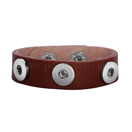 Leather Snap Bracelet Making MAK-T002-VNP006-6-1