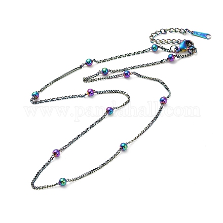 Ионное покрытие (ip) 304 ожерелье-цепочка из нержавеющей стали для мужчин и женщин NJEW-E076-01M-1