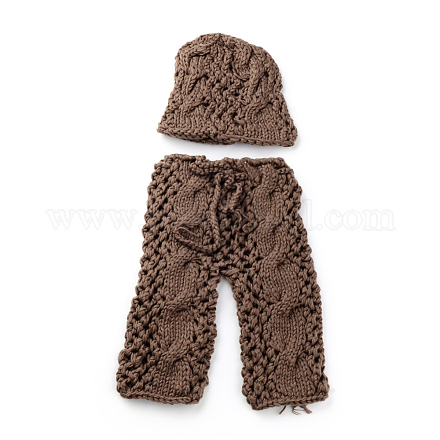 Costume de bonnet de bébé en crochet AJEW-R030-59-1