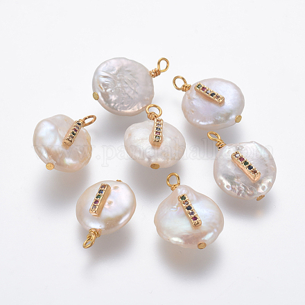 Colgantes naturales de perlas cultivadas de agua dulce PEAR-L027-01I-1