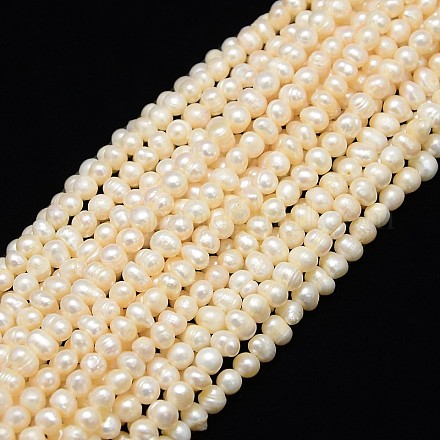 Fili di perle di perle d'acqua dolce coltivate naturali PEAR-L001-C-14-1