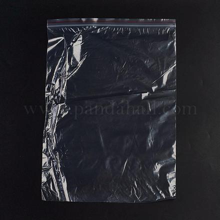 プラスチックジップロックバッグ  再封可能な包装袋  トップシール  セルフシールバッグ  長方形  レッド  33x23cm  片側の厚さ：1.1ミル（0.028mm） OPP-G001-E-23x33cm-1