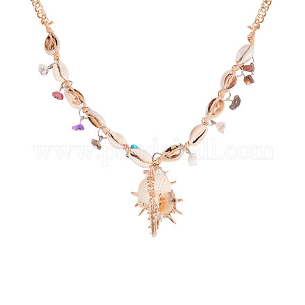 Pandahall Elite – colliers avec pendentifs en perles de coquillage NJEW-PH0001-13-1