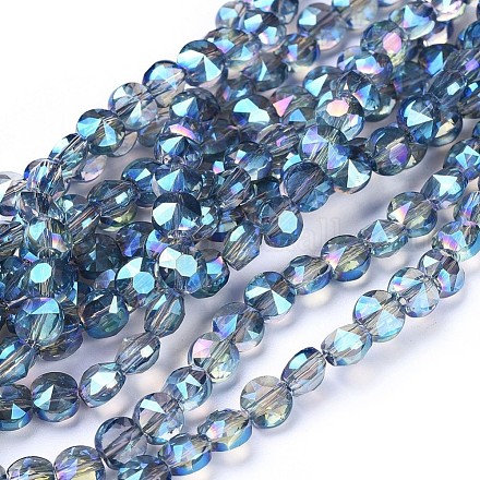 Chapelets de perles en verre électroplaqué EGLA-F146-FR01-1