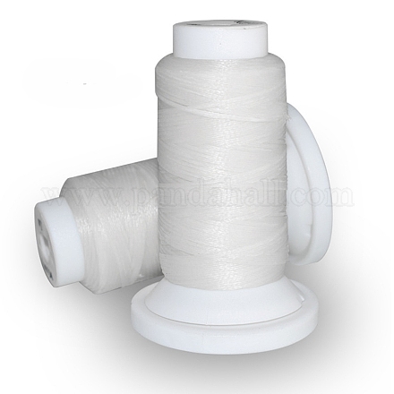 フラットワックスポリエステルコード  革縫い用  ホワイト  0.8mm  約54.68ヤード（50m）/ロール OCOR-E021-A01-1
