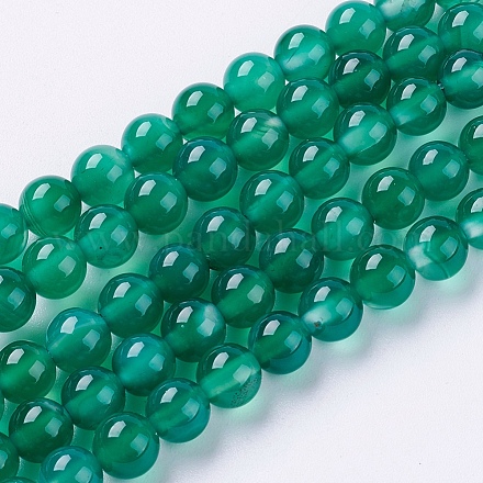 Chapelets de perles d'agate naturelle G-G583-6mm-11-1