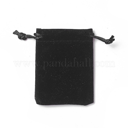 ビロードのパッキング袋  巾着袋  ブラック  9.2~9.5x7~7.2cm TP-I002-7x9-08-1