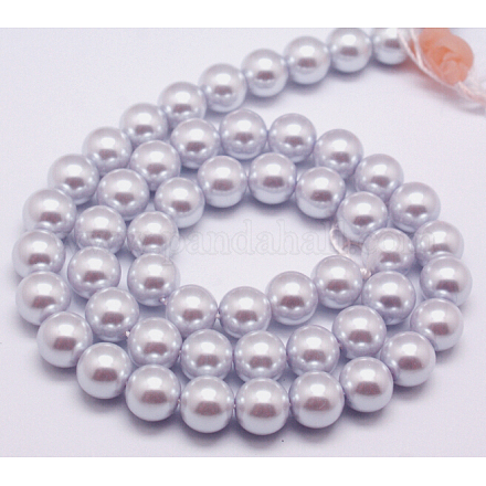 Eco-Friendly  Dyed Glass Pearl Round Beads Strands HY-A002-8mm-RB004-1