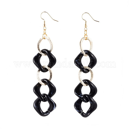Curb Chain Dangle Earrings EJEW-JE04158-01-1