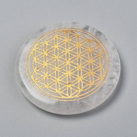 Cabochons en cristal de quartz naturel sur le thème des chakras G-P001-22A-1