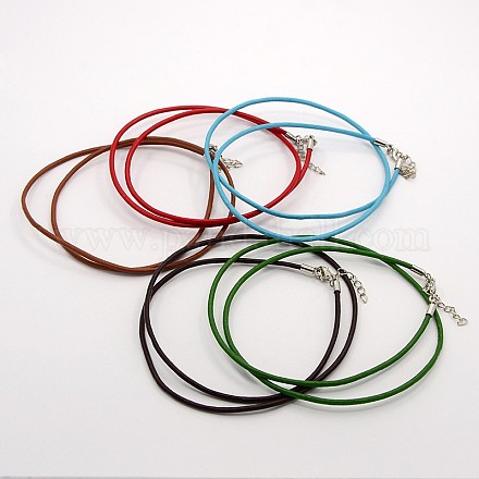 Leather Cord Necklace Making X-MAK-F002-M-1