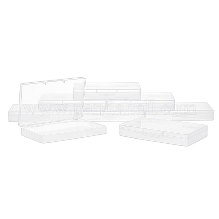 Superfindings 8 pz trasparente rettangolo contenitori di stoccaggio in polipropilene scatola 11.8x7.1x1.8 cm caso con coperchi per piccoli oggetti e altri progetti di artigianato CON-WH0073-67-1