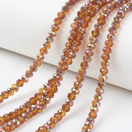 Electroplate Transparent Glass Beads Strands EGLA-A034-T4mm-R14-1