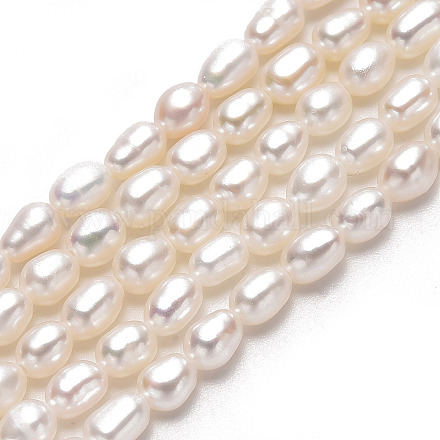 Hebras de perlas de agua dulce cultivadas naturales PEAR-G007-37-1